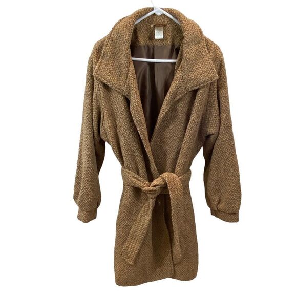 Vintage Boyne Valley Weavers Open Front Belted‎ Wool Alpaca Blend Jacket Size M - Picture 4 of 13